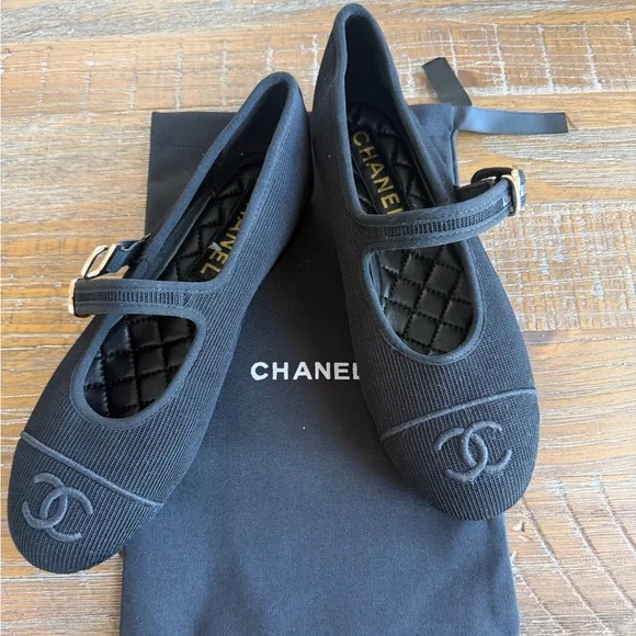 Chanel Black Mary Jane ballet  Flats size 40 - Picture 2 of 8